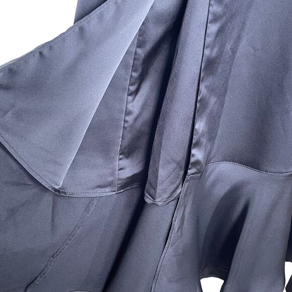 SHOW ME YOUR MUMU Women’s Black Satin Midi Slit Dress Small - Picture 4 of 6